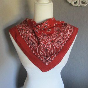 **2/12$** Rust paisley western style bandana